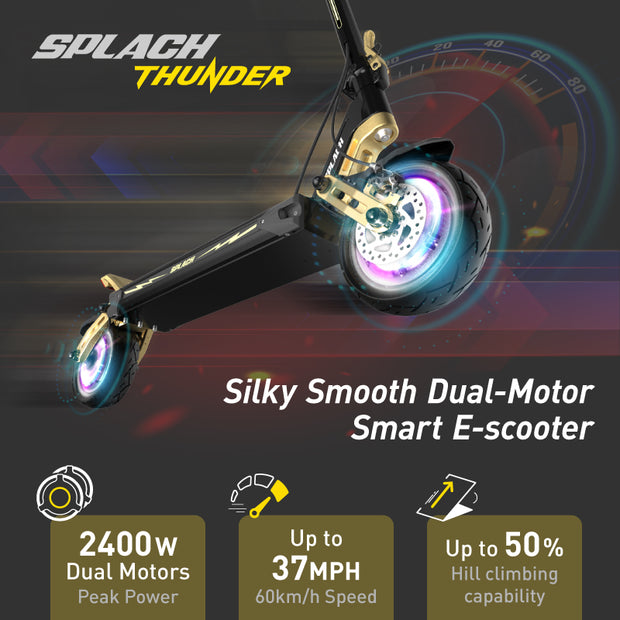 SPECIAL DEAL! SPLACH Thunder: Silky Smooth Dual Motor Electric Scooter