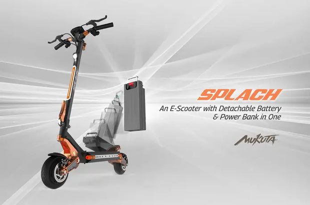 Pre-Order! SPLACH Mukuta: An E-Scooter with Detachable Battery & Power Bank in One