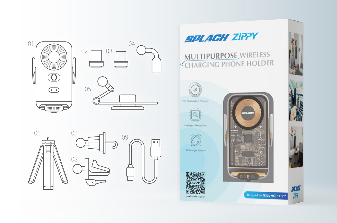 SPLACH Zippy: Multipurpose Wireless Charging Phone Holder – SPLACH Bike