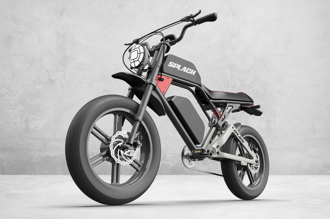 electric motorcycle bicycle SPLACH CROSS: Harley-Like Hi-Tech Ebike Dual Battery